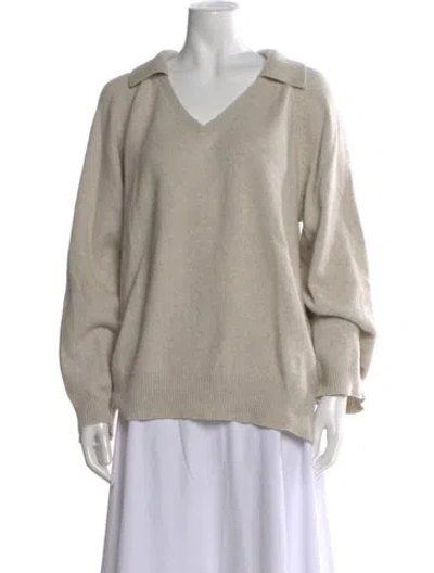 Pre-owned Loulou Studio V-neck Sweater In Gray