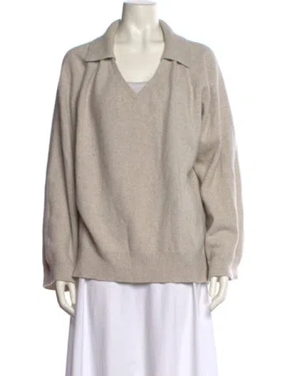 Pre-owned Loulou Studio V-neck Sweater In Neutral