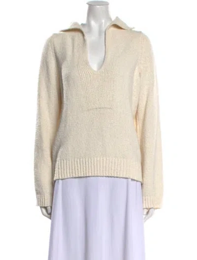 Pre-owned Loulou Studio V-neck Sweater In Neutral