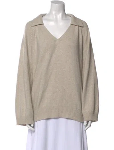 Pre-owned Loulou Studio V-neck Sweater In Neutral