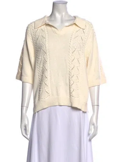 Pre-owned Loulou Studio V-neck Sweater In Neutral
