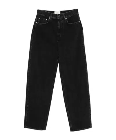 Loulou Studio Waistband Denim Trousers In Black
