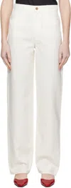 Loulou Studio White Ardea Trousers In Ivory