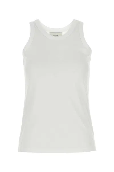 Loulou Studio White Cotton Poso Tank Top