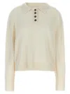 Loulou Studio Homere Cashmere Polo Sweater In White