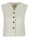 Loulou Studio Vest Adjustable Back Strap Front Pockets In White