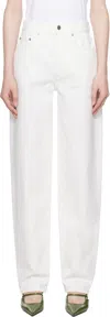 Loulou Studio White Samur Jeans In Ivory
