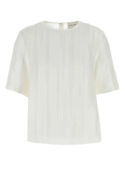 Loulou Studio White Silk Blend Toba T-shirt