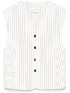Loulou Studio White Striped Waistcoat In White