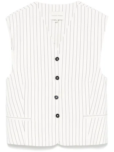 Loulou Studio White Striped Waistcoat