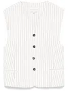 Loulou Studio White Striped Waistcoat In Multi