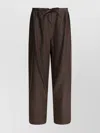 Loulou Studio Wide Leg Drawstring Trousers Side Pockets In Brown
