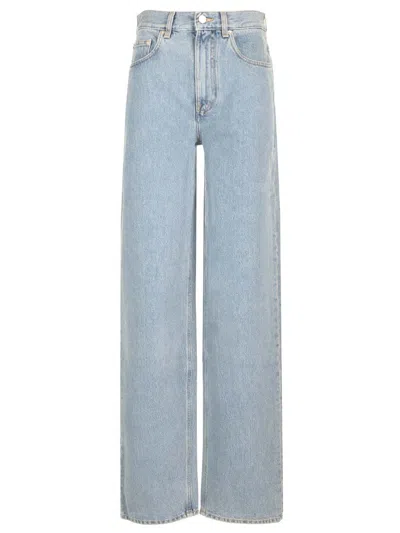 Loulou Studio Wide-leg Jeans In Light Blue