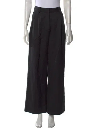 Pre-owned Loulou Studio Wide Leg Pants In Black