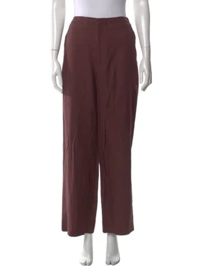 Pre-owned Loulou Studio Wide Leg Pants In Red