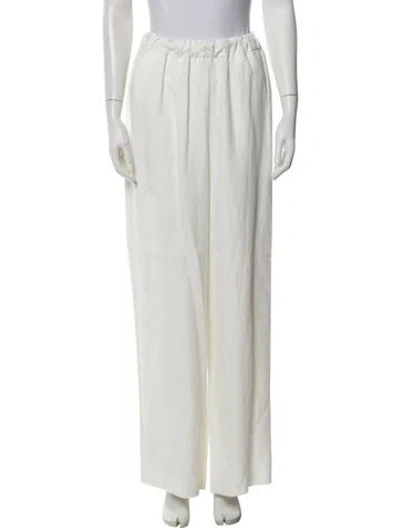 Pre-owned Loulou Studio Wide Leg Pants In White