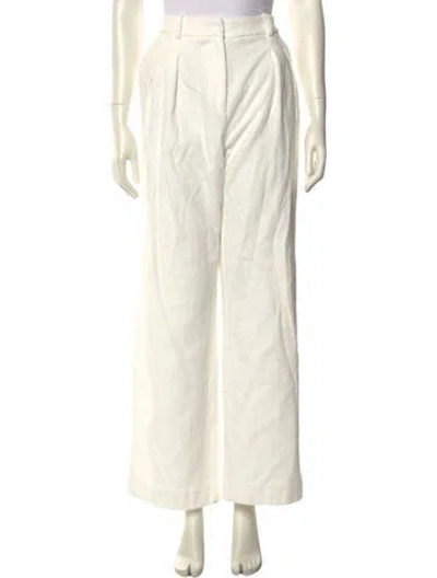 Pre-owned Loulou Studio Wide Leg Pants In White