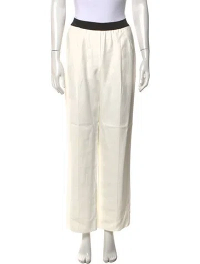 Pre-owned Loulou Studio Wide Leg Pants In White