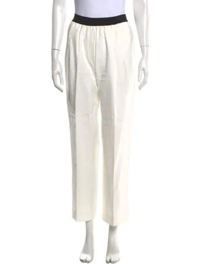 Pre-owned Loulou Studio Wide Leg Pants In White