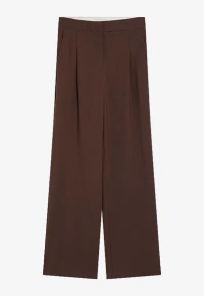 Loulou Studio Wide-leg Tailored Pants In Brown