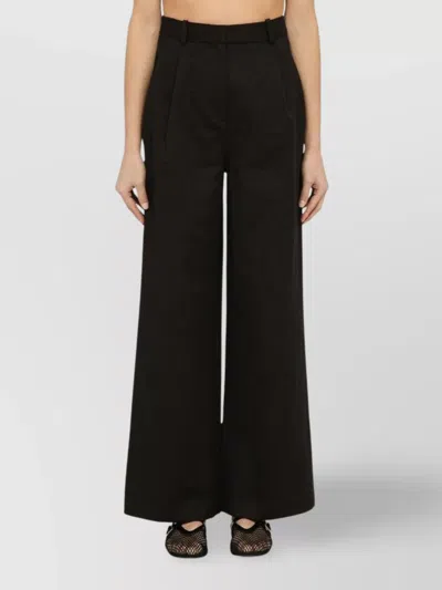 LOULOU STUDIO WIDE LEG TROUSERS IN COTTON AND LINEN
