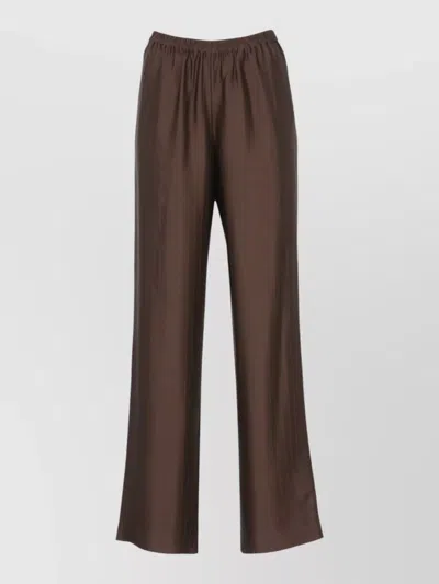 Loulou Studio Wide Leg Viscose Trousers Striped Draped In Brown