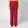 Loulou Studio Silk Trousers Wide Elastic Waistband In Red