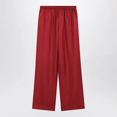 LOULOU STUDIO WIDE RED TROUSERS IN SILK