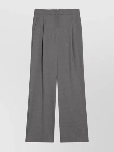 LOULOU STUDIO WIDE WOOL TROUSERS BACK POCKET