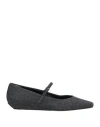 Loulou Studio Woman Ballet Flats Charcoal Size 7 Textile Fibers