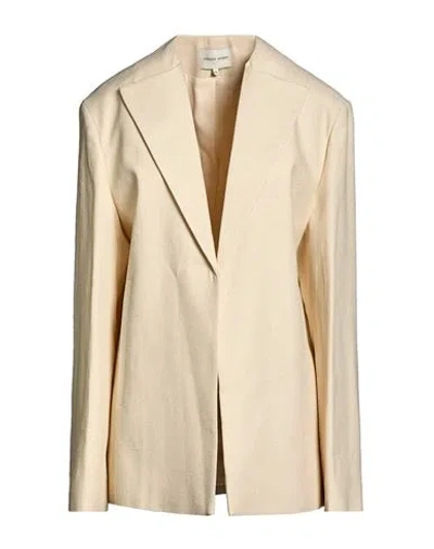 Loulou Studio Woman Jacket Cream Size 10 Cotton, Viscose, Linen, Silk In Neutral