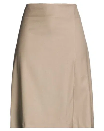 Loulou Studio Woman Midi Skirt Khaki Size 8 Virgin Wool In Brown