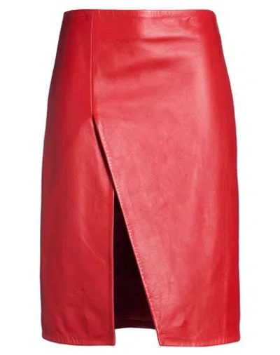 Loulou Studio Woman Midi Skirt Red Size 6 Lambskin