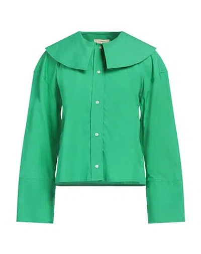 Loulou Studio Woman Shirt Green Size M Cotton