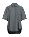 Loulou Studio Woman Shirt Lead Size S Viscose, Linen In Gray