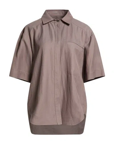 Loulou Studio Woman Shirt Taupe Size Xxs Viscose, Linen In Neutral