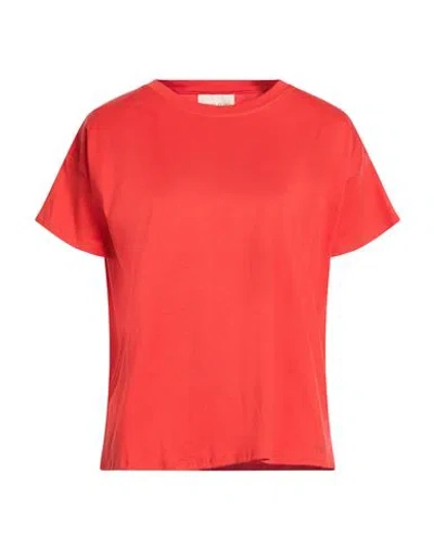 Loulou Studio Woman T-shirt Red Size S Pima Cotton In Pink