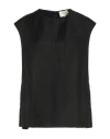 Loulou Studio Woman Top Black Size M Linen, Viscose In Black