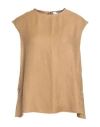 Loulou Studio Woman Top Camel Size M Linen, Viscose In Beige