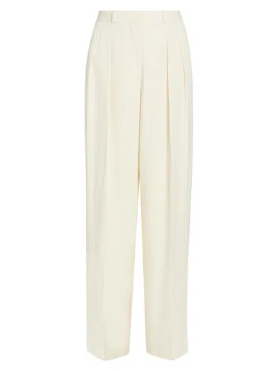 Loulou Studio Women's Alio Pleated Tailored Pants In White