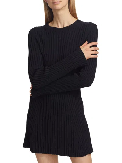 Loulou Studio Women's Amalia Cotton-blend Rib-knit Minidress In Black