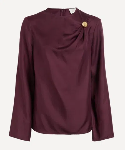 Loulou Studio Women's Azae Draped Silk-twill Top In Purple