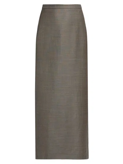 Loulou Studio Women's Cara Virgin Wool Pencil Midi-skirt In Brown