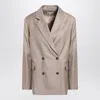 Loulou Studio Double-breasted Wool Jacket In Taupe Color In Multi
