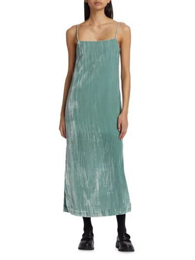 Loulou Studio Women's Etinas Velvet Slip Midi-dress In Aqua