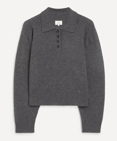 Loulou Studio Women's Homere Cashmere Polo Jumper In Gray