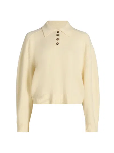Loulou Studio Women's Homere Collared Boxy Sweater In Yellow