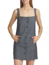 Loulou Studio Idon Wool Button Down Mini Dress In Grey