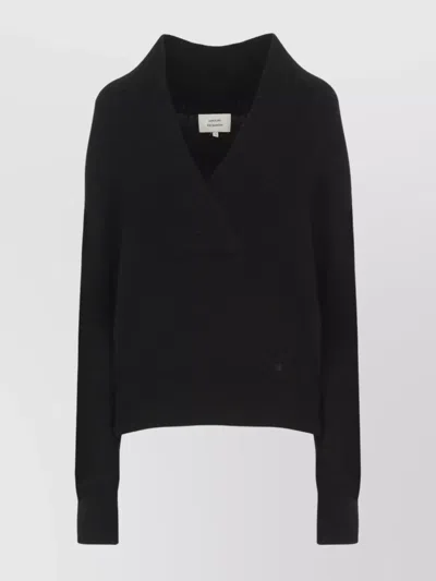 Loulou Studio Women's Long Sleeve V-neck Knit Sweater In Black