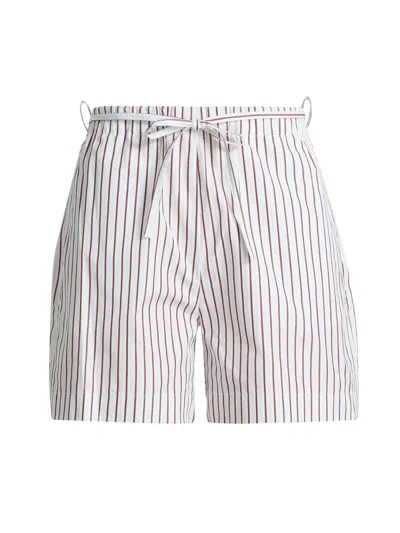 Loulou Studio Loulou Loulou Lory Striped Cotton Poplin Shorts In Neutral